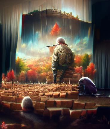 Lone Soldier's Last Stand: Digital Illustration
