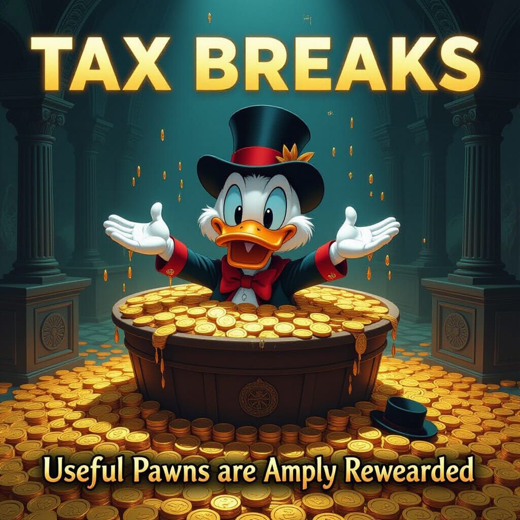 Scrooge McDuck's Dystopian Tax Breaks: Digital Concept Art