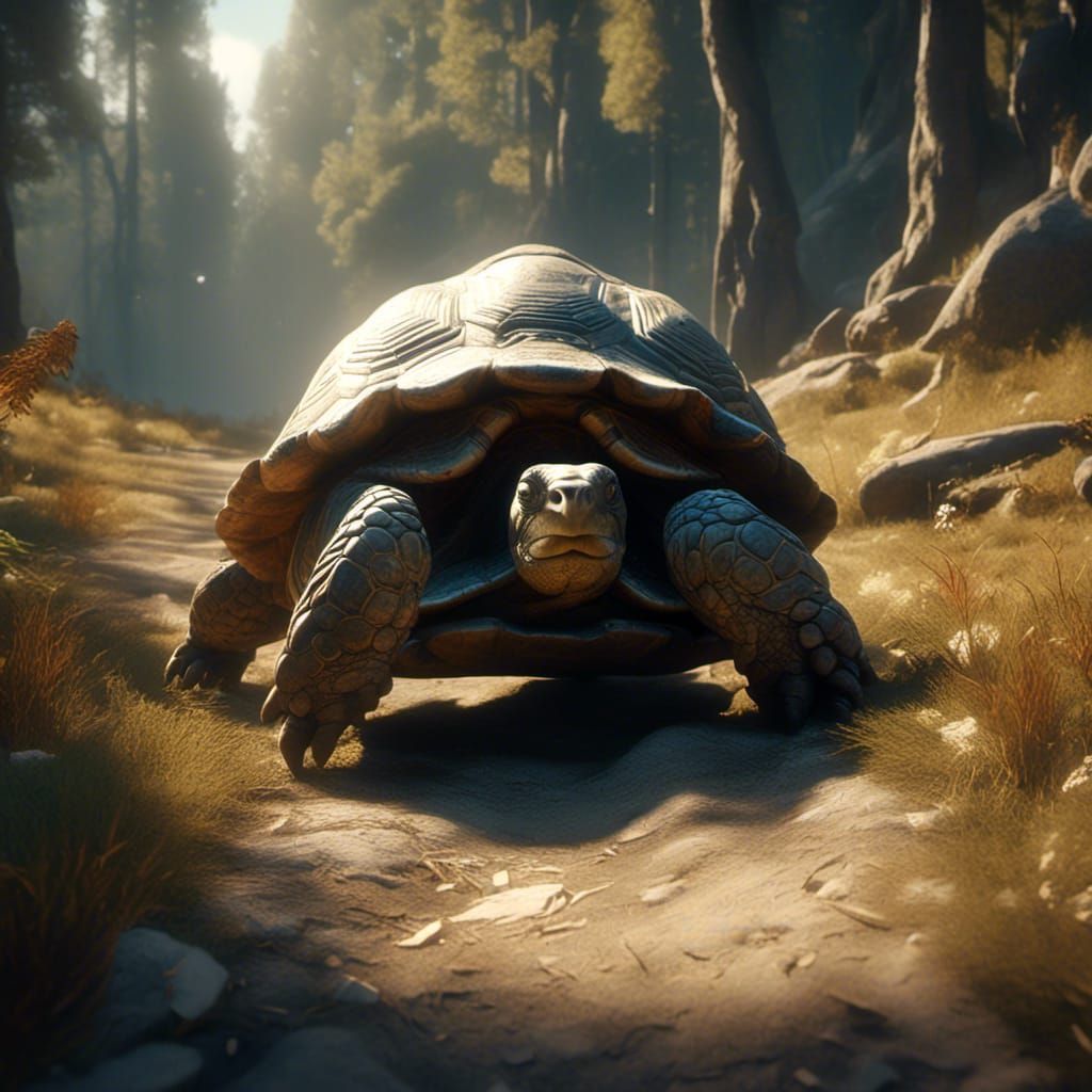 Tortoise and Hare Cinematic Film Still