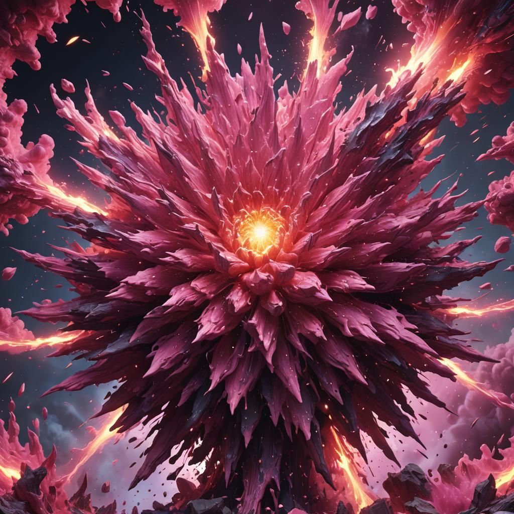 Pink Plasma Explosion: Fantasy Concept Art