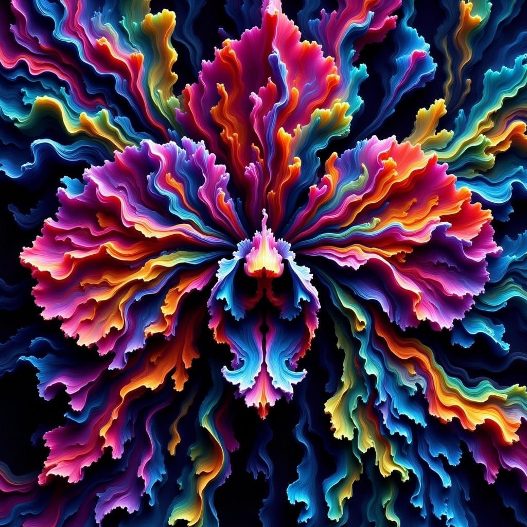 Liquid Orchid in Psychedelic Splatter Art