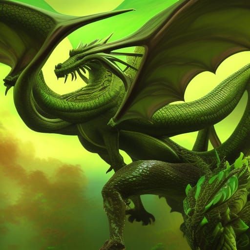 Plant Dragon in Fantasy Garden: Hyperrealistic Concept Art