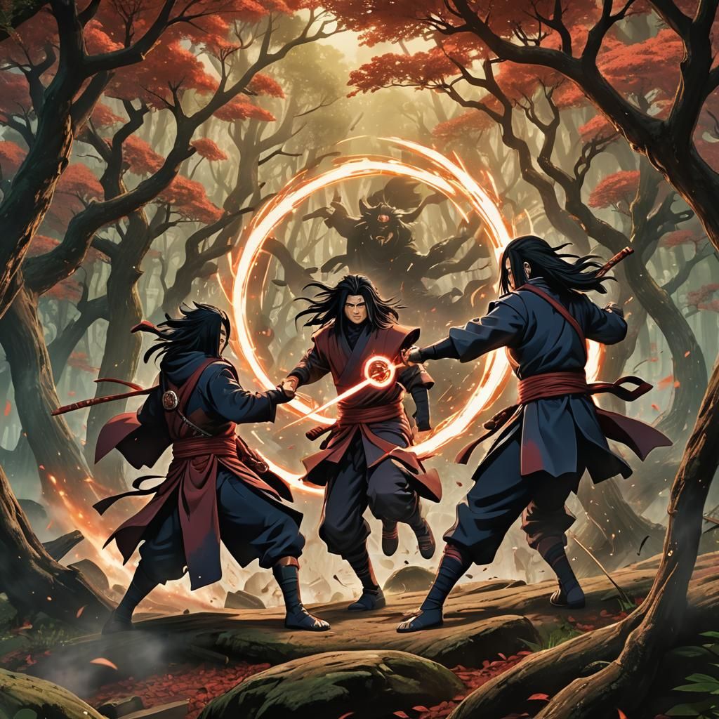 Epic Ninja Battle in Ethereal Forest