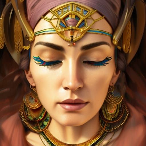 Bohemian Queen: Digital Portrait in Art Nouveau Style