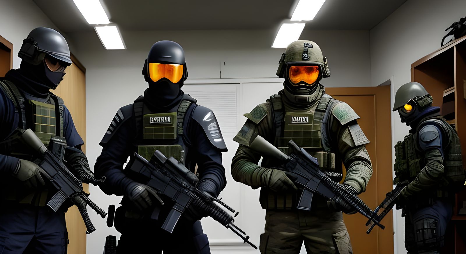 Armored Special Forces Explore the Backrooms