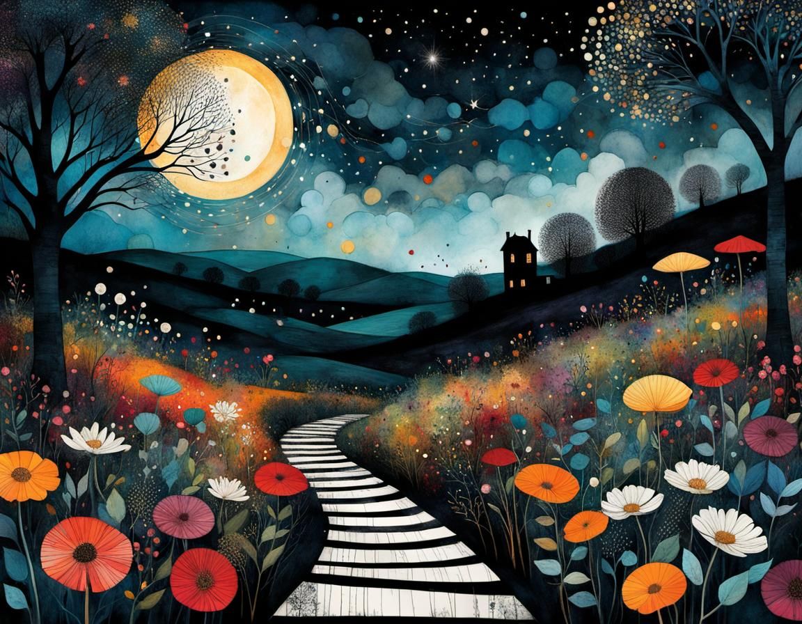 Magical Rendezvous Illustration Under the Stars