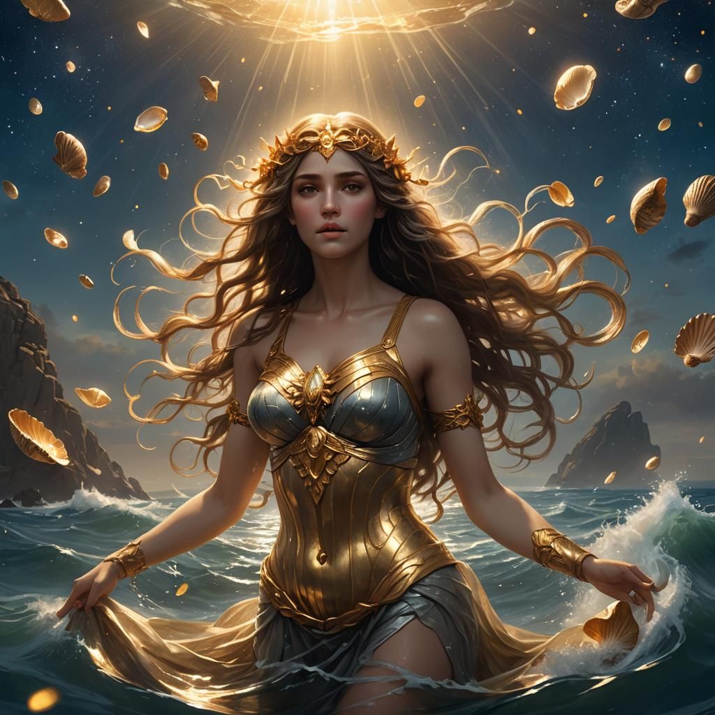 Aphrodite Rises: Hyper-Realistic Fantasy Concept Art
