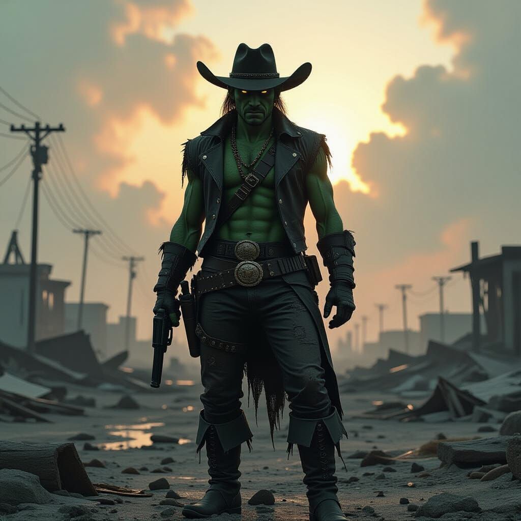 Goblin Jonah Hex in Post-Apocalyptic Wasteland