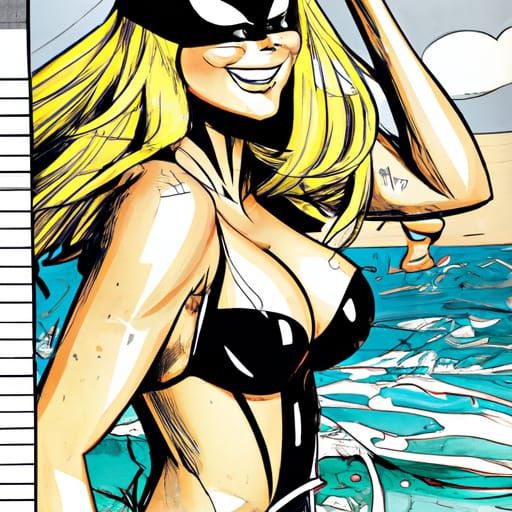 Bikini in Comic Book Art Style