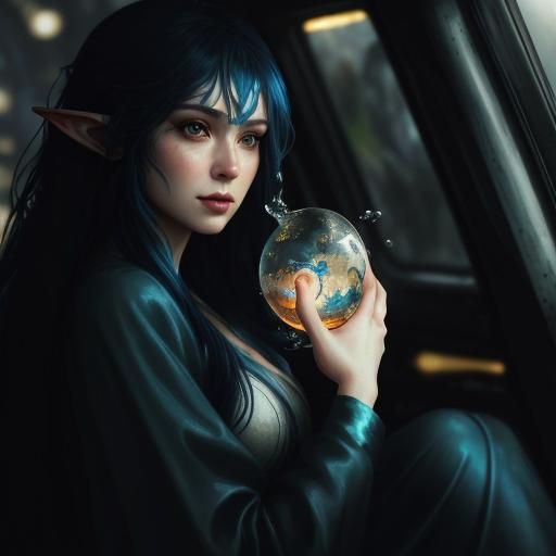 Detailed Elf Girl Portrait in Digital Art Style