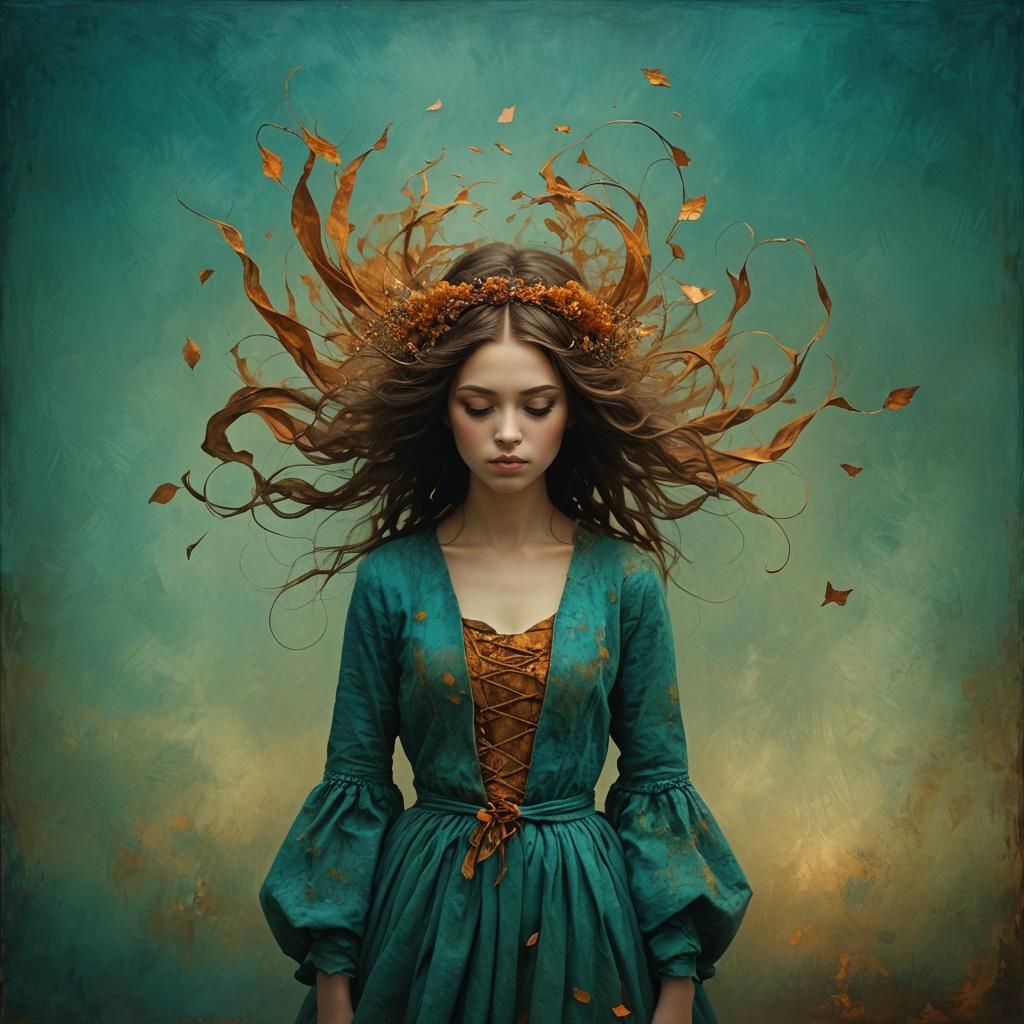 Impasto Gradients in Teal, Amber, and Copper