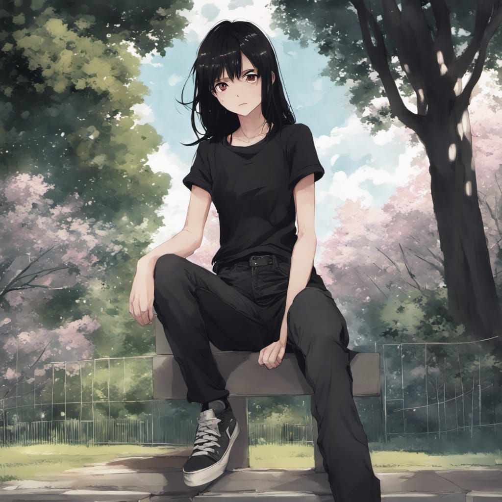 Melancholy Woman in Park, Anime Key Visual