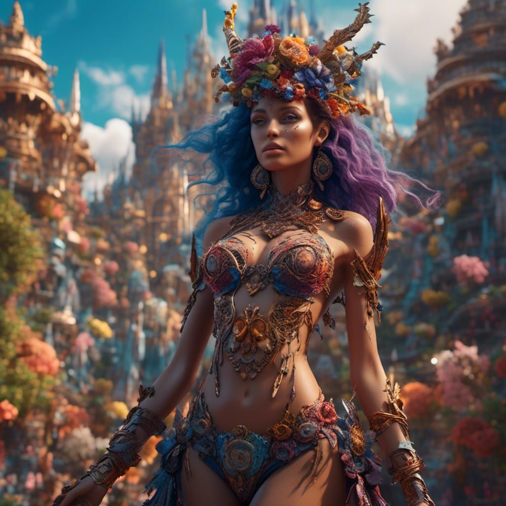 Hyperrealistic Bikini Model in Digital Art Style