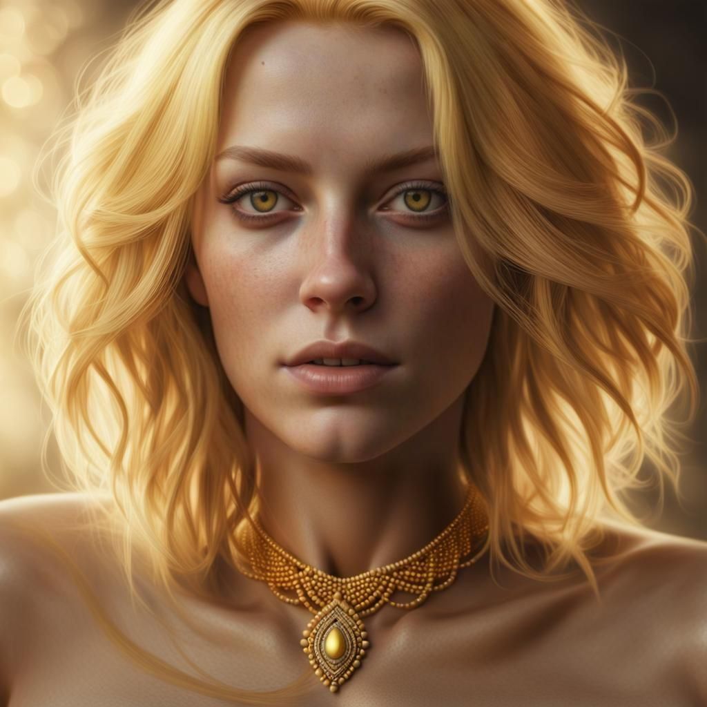Hyperrealistic Portrait of a Blonde Woman