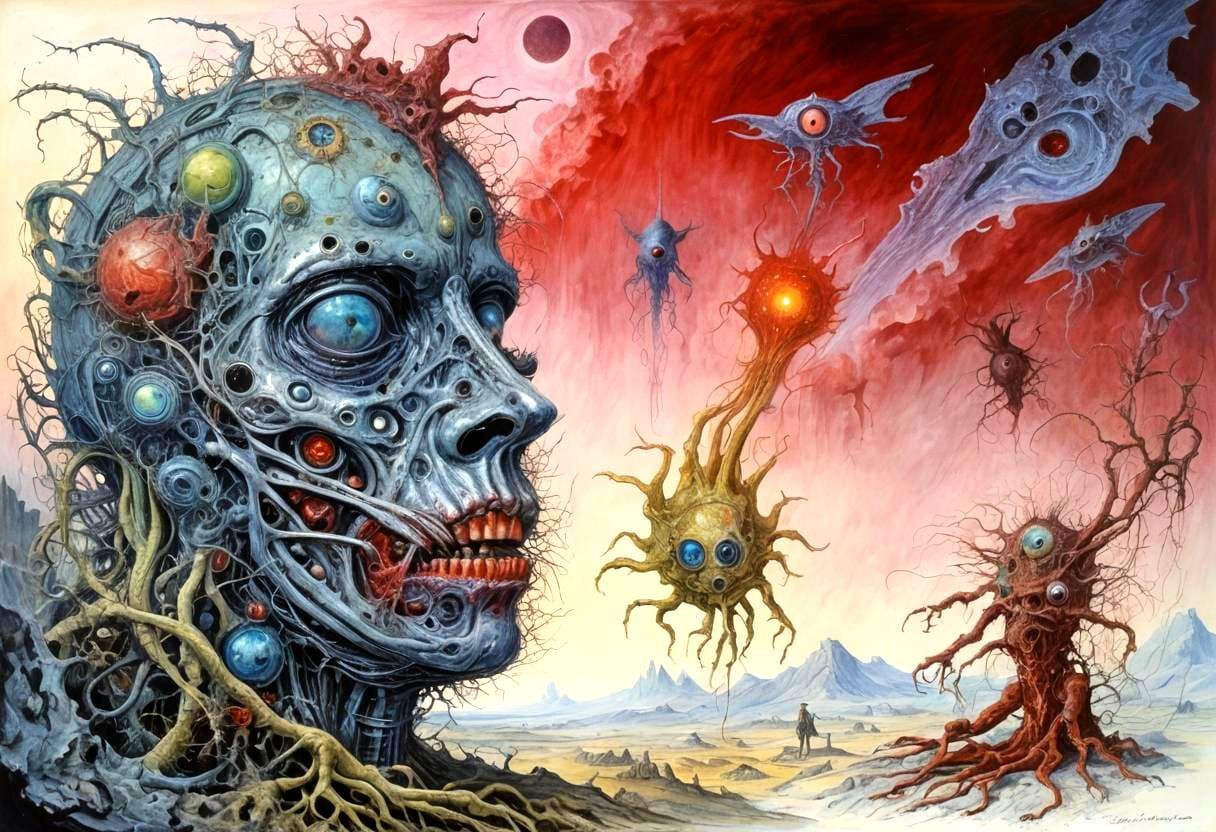 Planet X Insane Asylum in Surreal Steampunk Style