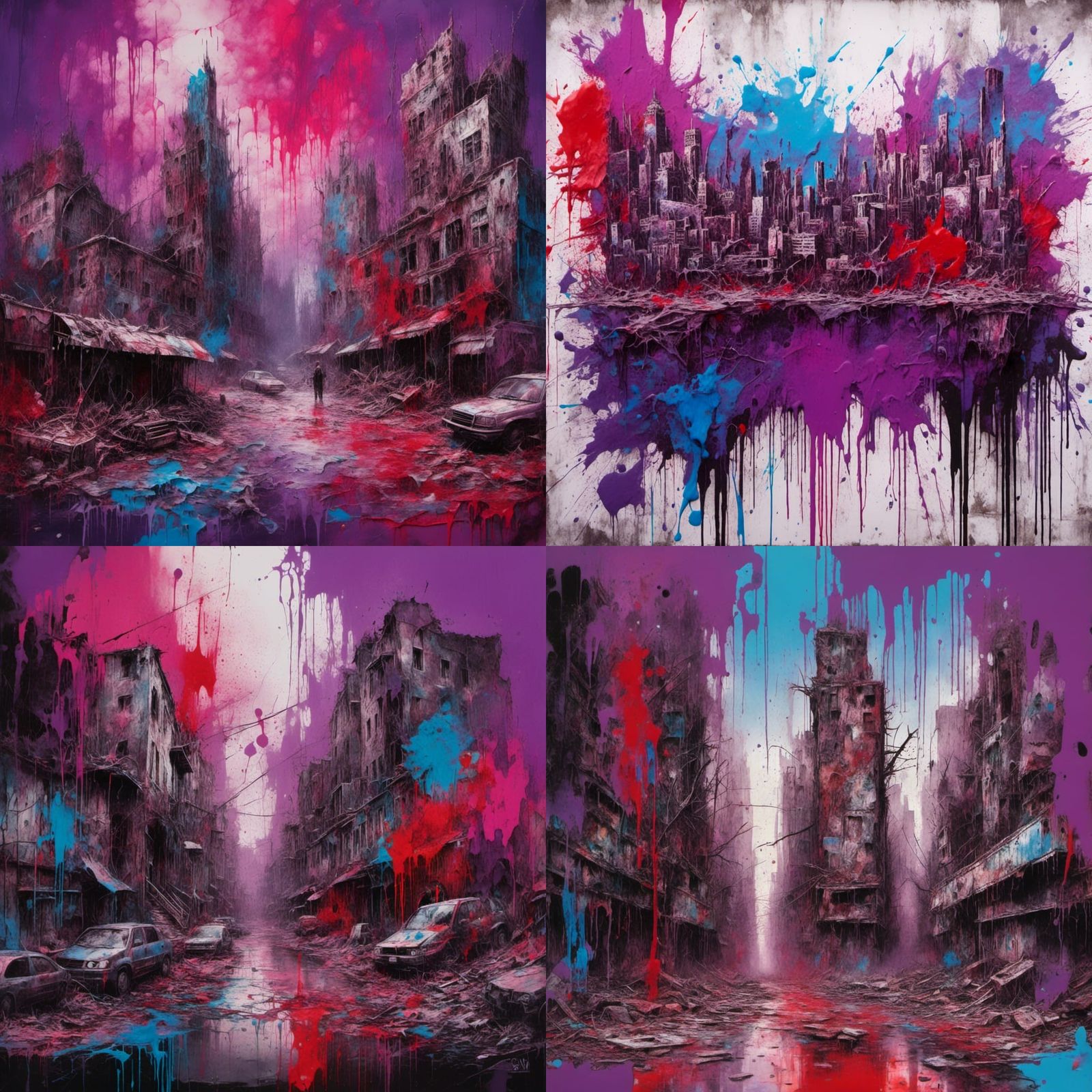 United Nations Building in Graffiti Art Style