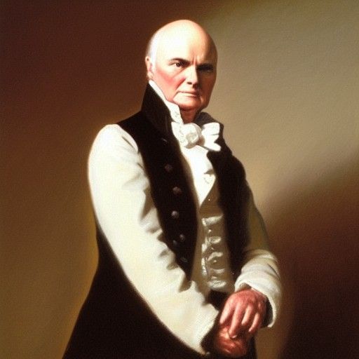 John Quincy Adams Portrait in Historical Painting Style