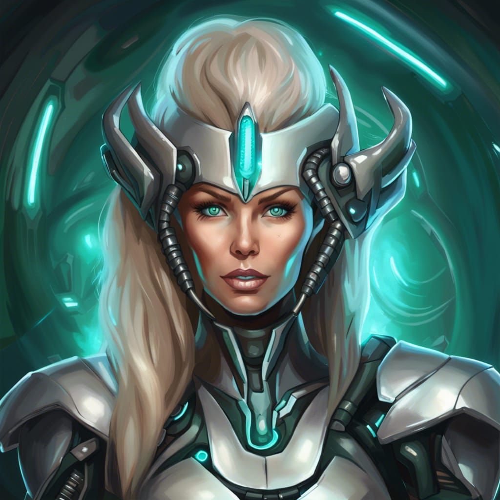 Cybernetic Eldrazi Portrait in Stellaris Art Style