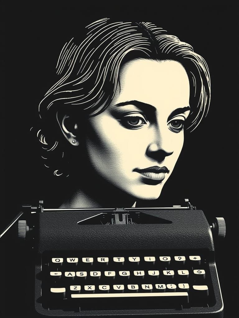 Typographic Portrait - Electric Typewriter