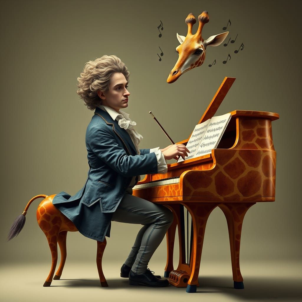 Hyperrealistic 18th-Century Beethoven Plays Vibrant Symphony...