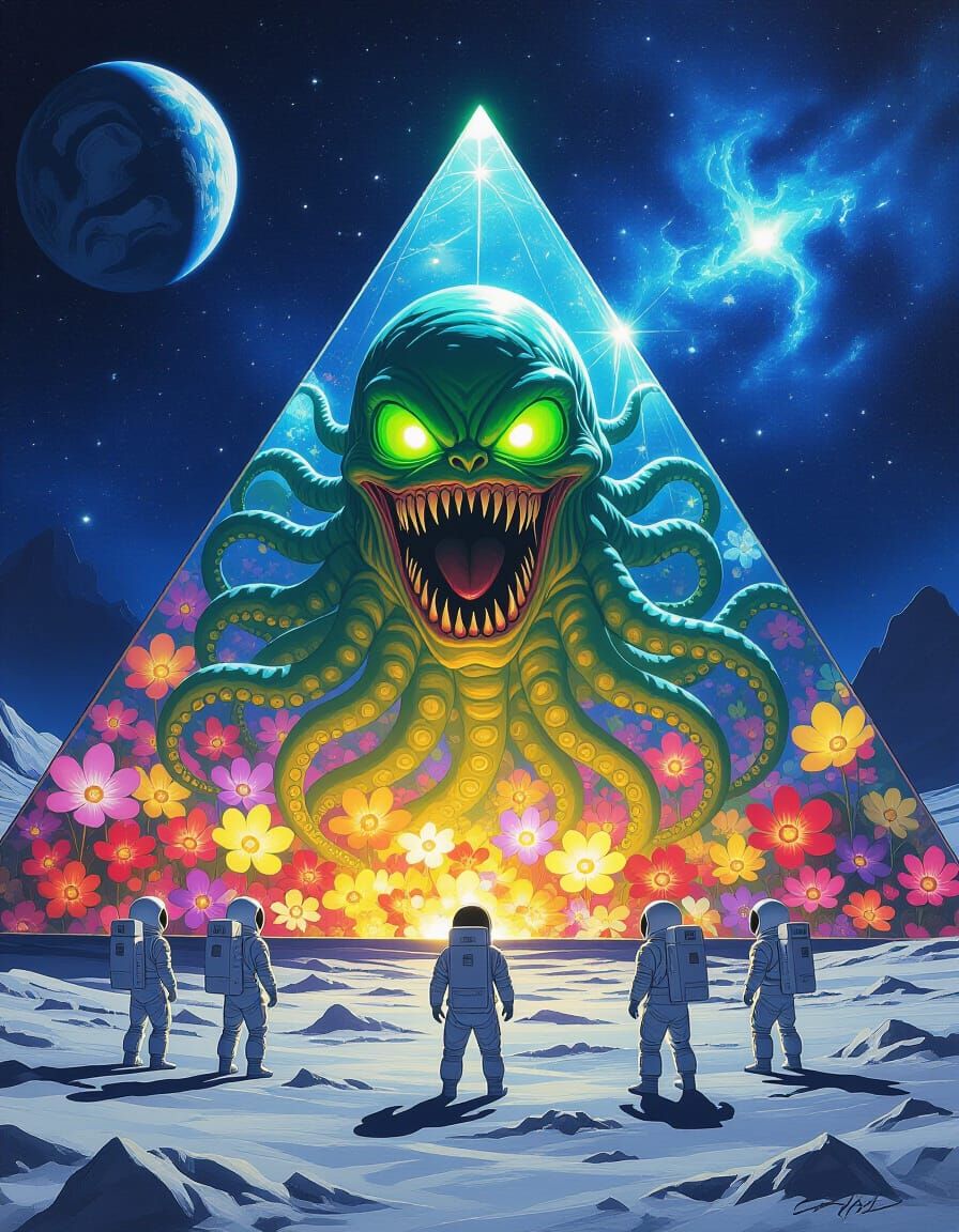 Astronauts Encounter Alien Horror on Moon