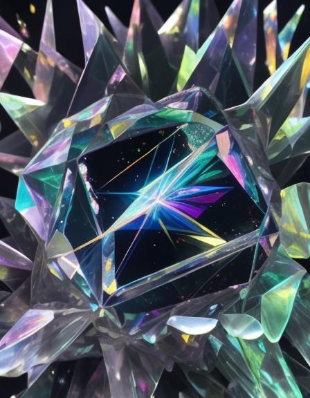 Multi chromatic holographic Crystal painting& shimmery vibes& magical vibes& ethereal vibes& fantasy vibes& crystal vibe...