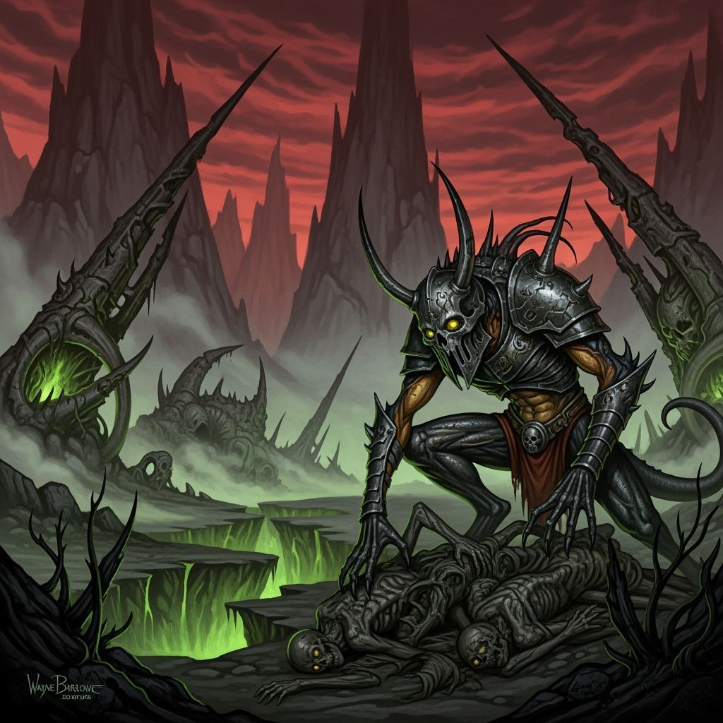 Grimdark Scene with Gothic Elements