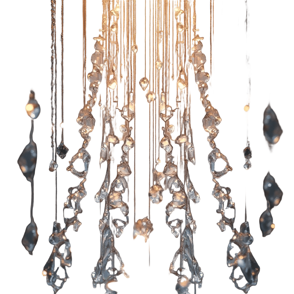 Surreal Silver and Gold Diamond Curtain in Intricate Detail