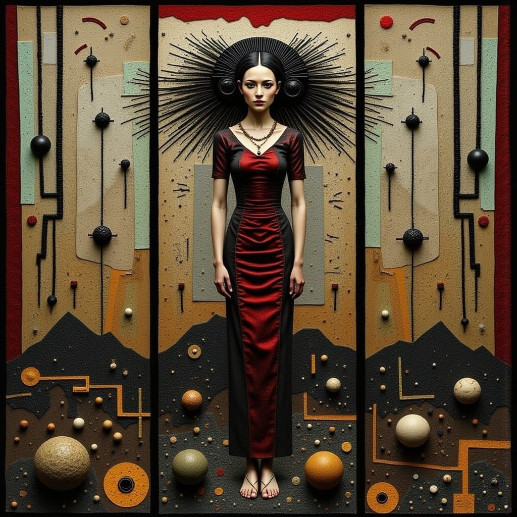 Layered Luxe Subconscious Collage in a Dark Cyberpunk Aesthe...