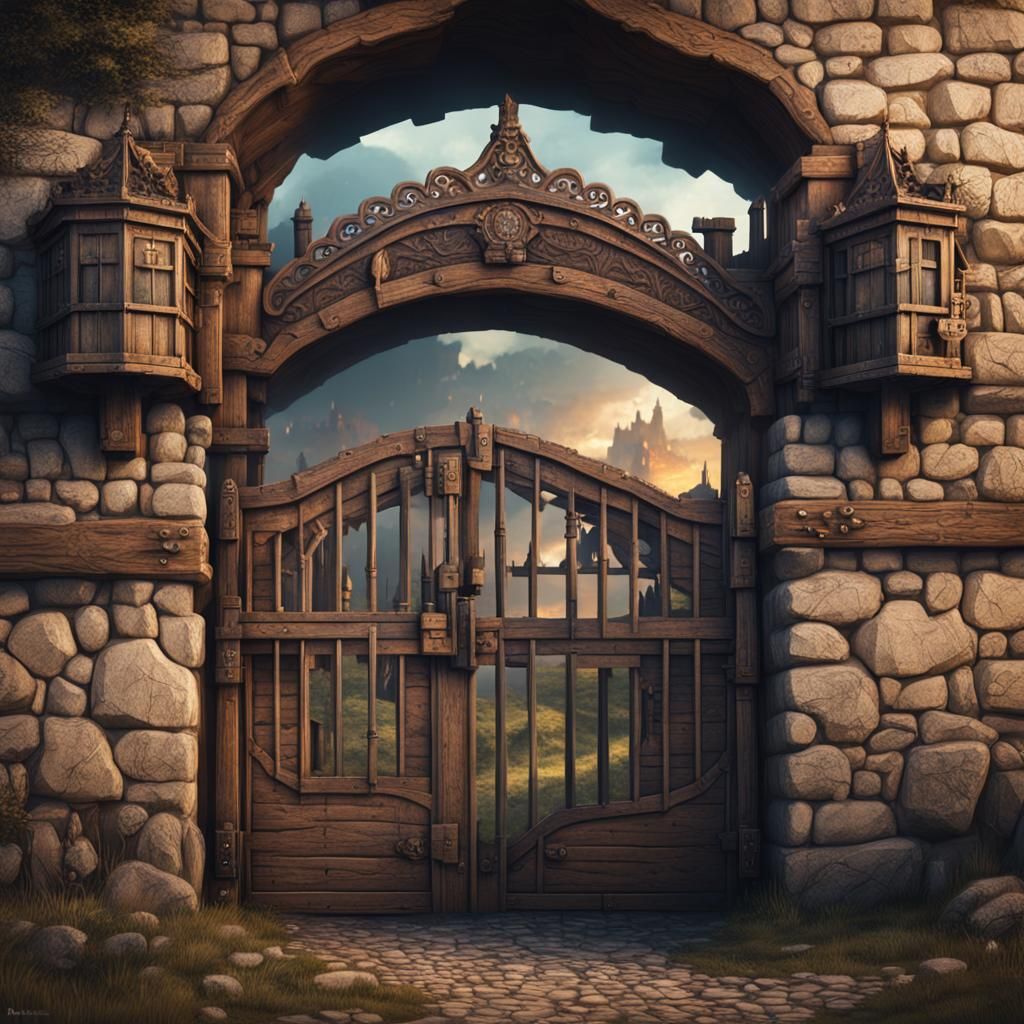 Medieval Castle Gates in Epic Digital Painting