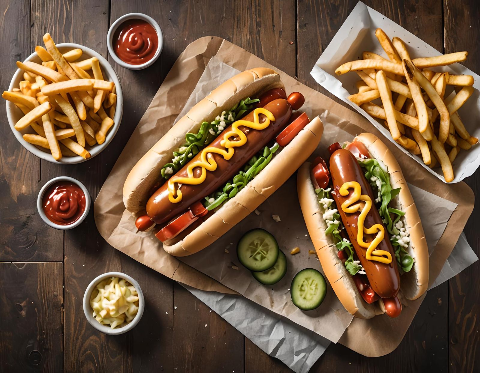 Chicago Style Hot Dog with Fries