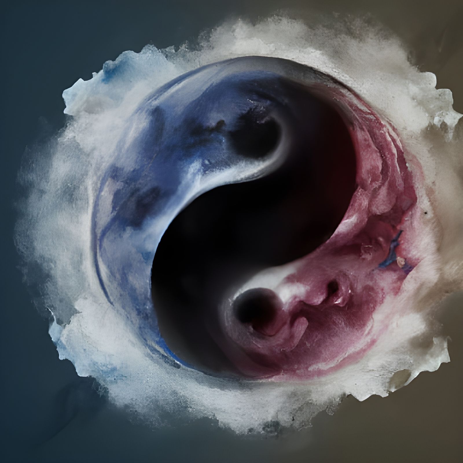 Yin Yang Symbol in Colorful Smoke Art