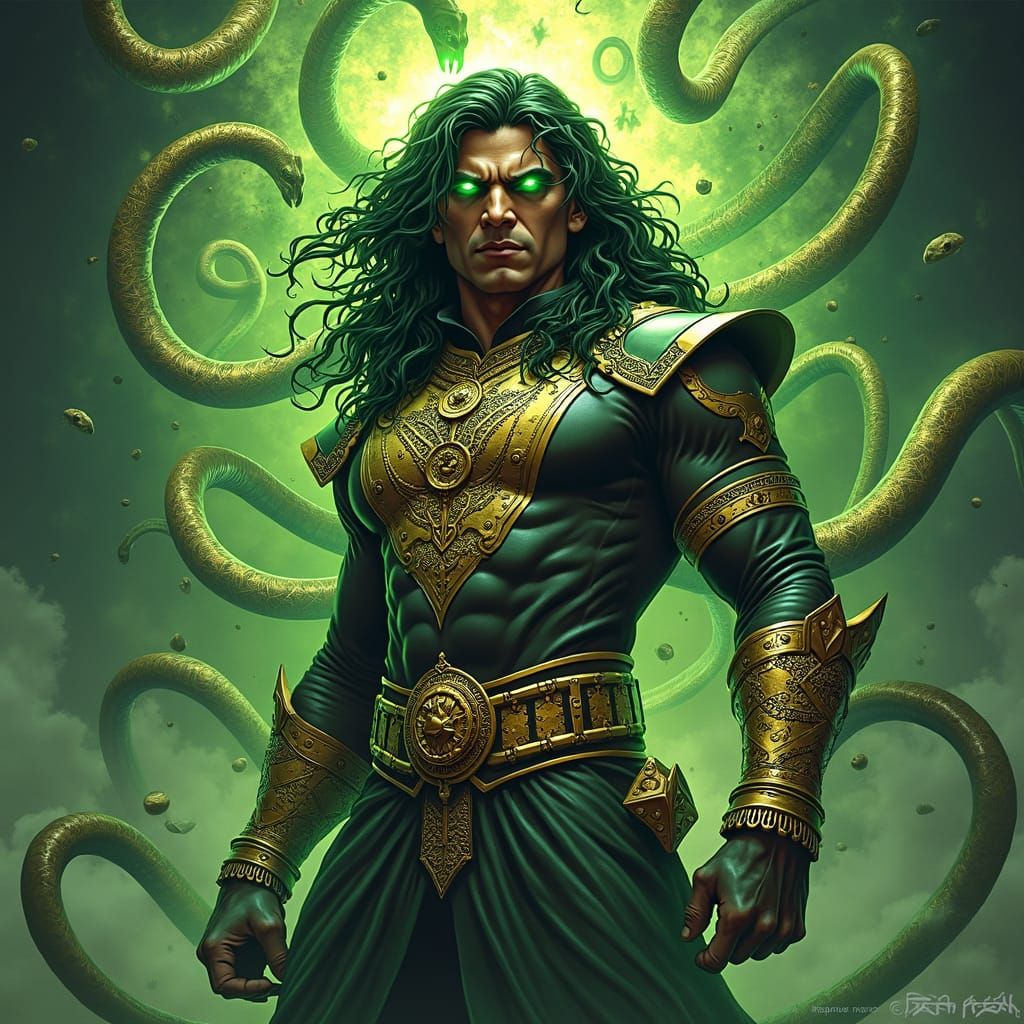 Nagraj: Majestic Indian Superhero in Comic Book Style