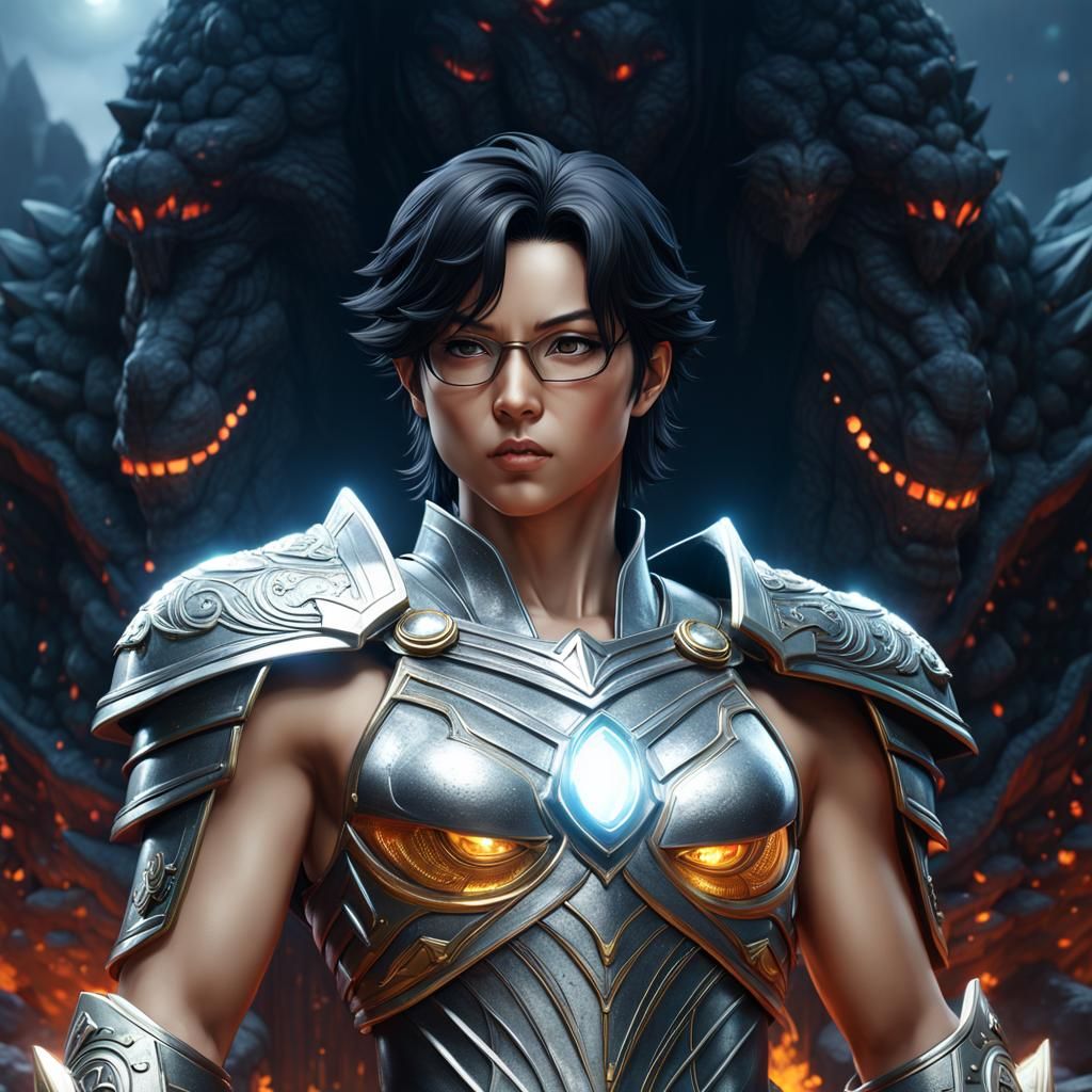 Epic Anime Battle in Sci-Fi Fantasy World