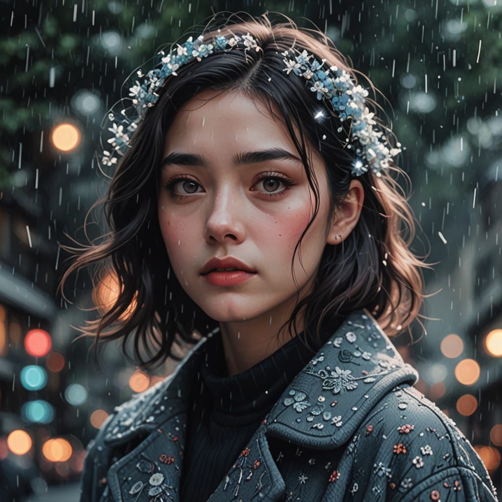 Wistful Xylographic Scene with Whimsical Elements