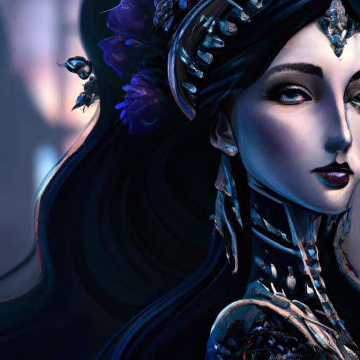 Gothic Queen Portrait in Dynamic Lighting