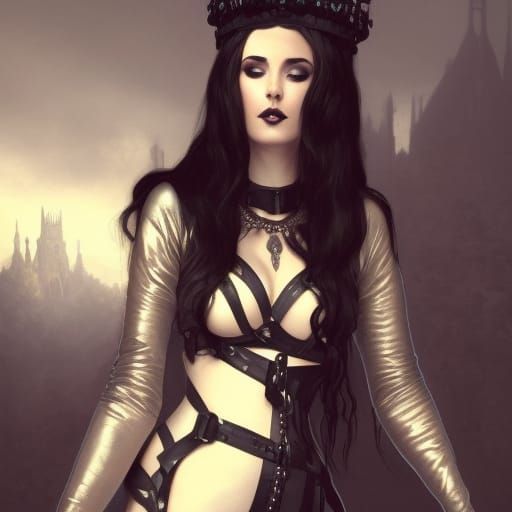 Gothic Dark Queen Portrait in Volumetric Lighting