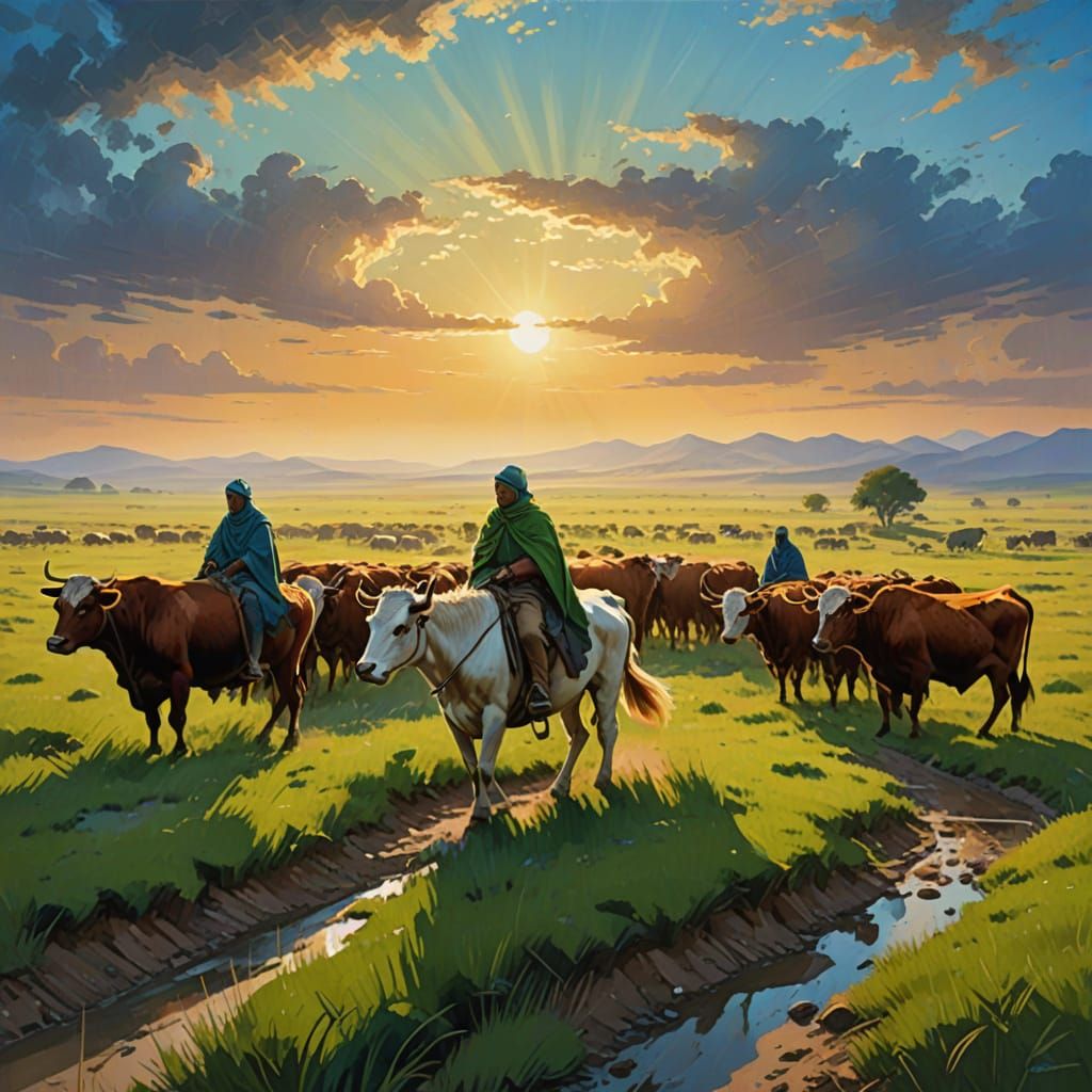 Ancient Yamnaya Herders Cross a Serene Steppe