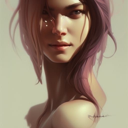 Smile with Sword: Hyperdetailed Art Nouveau Portrait