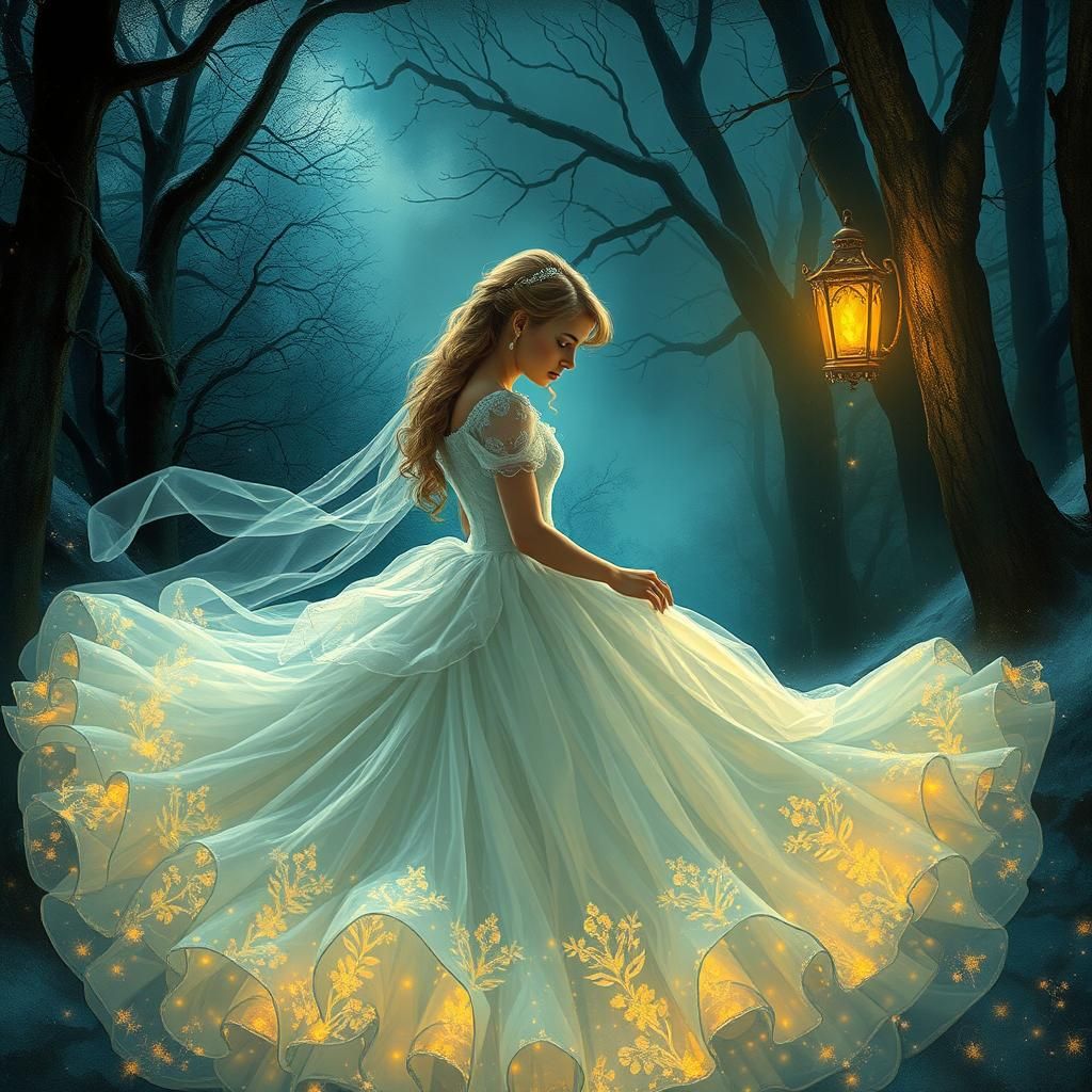 Cinderella Digital Painting in Art Nouveau Style