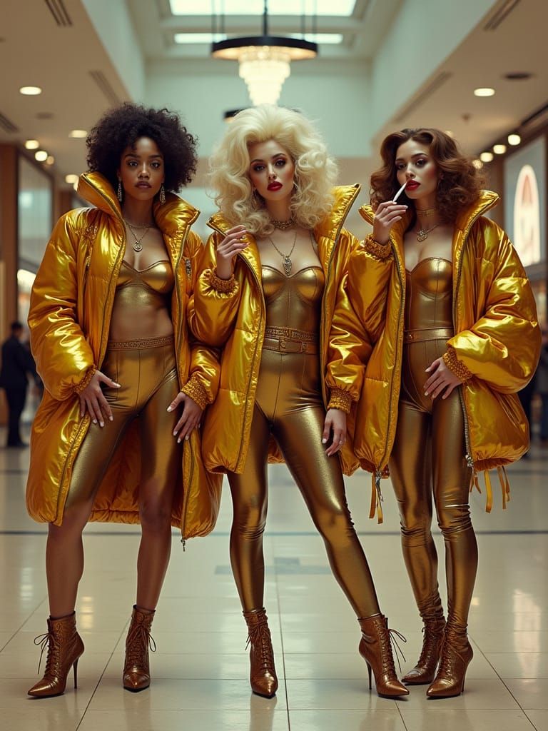 Glamorous Drag Queens in Futuristic Fashion Shopping