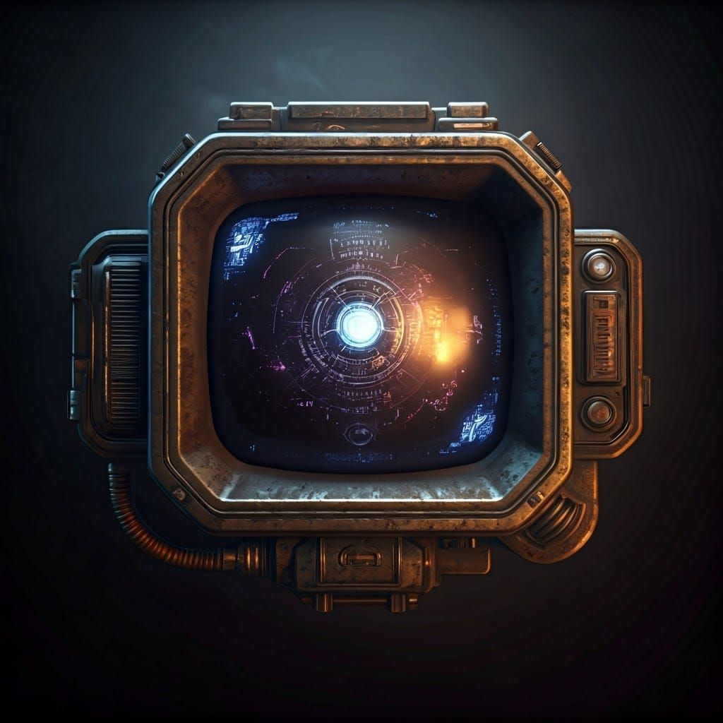 Dark Fantasy Pip-Boy Concept Art in Art Nouveau Style