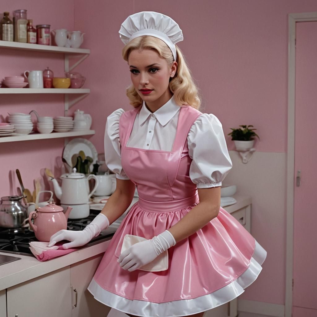 Maid in Pink Latex Uniform Film Still