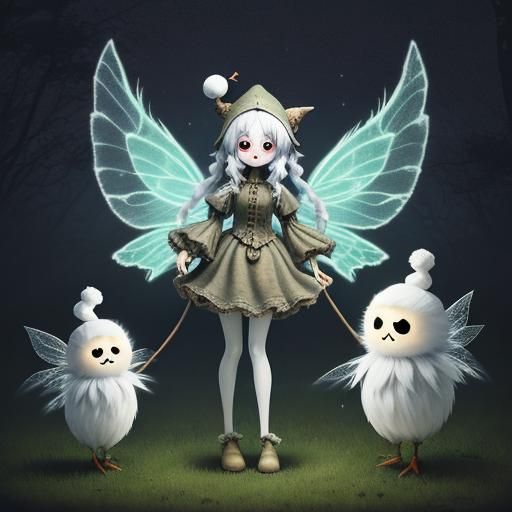 Cursed Fairy with Acorn Hat and Sinister Aura