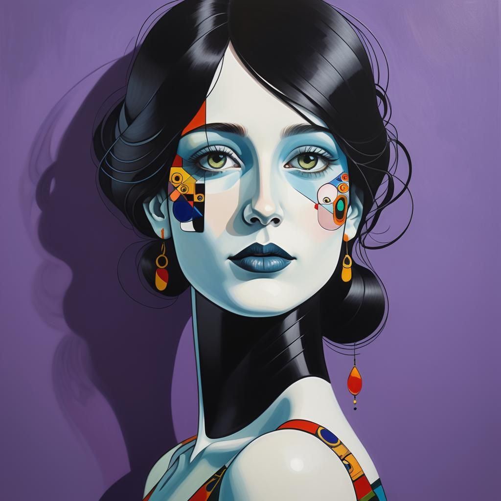 Abstract Folk Art Inspired by Klimt and Kandinsky