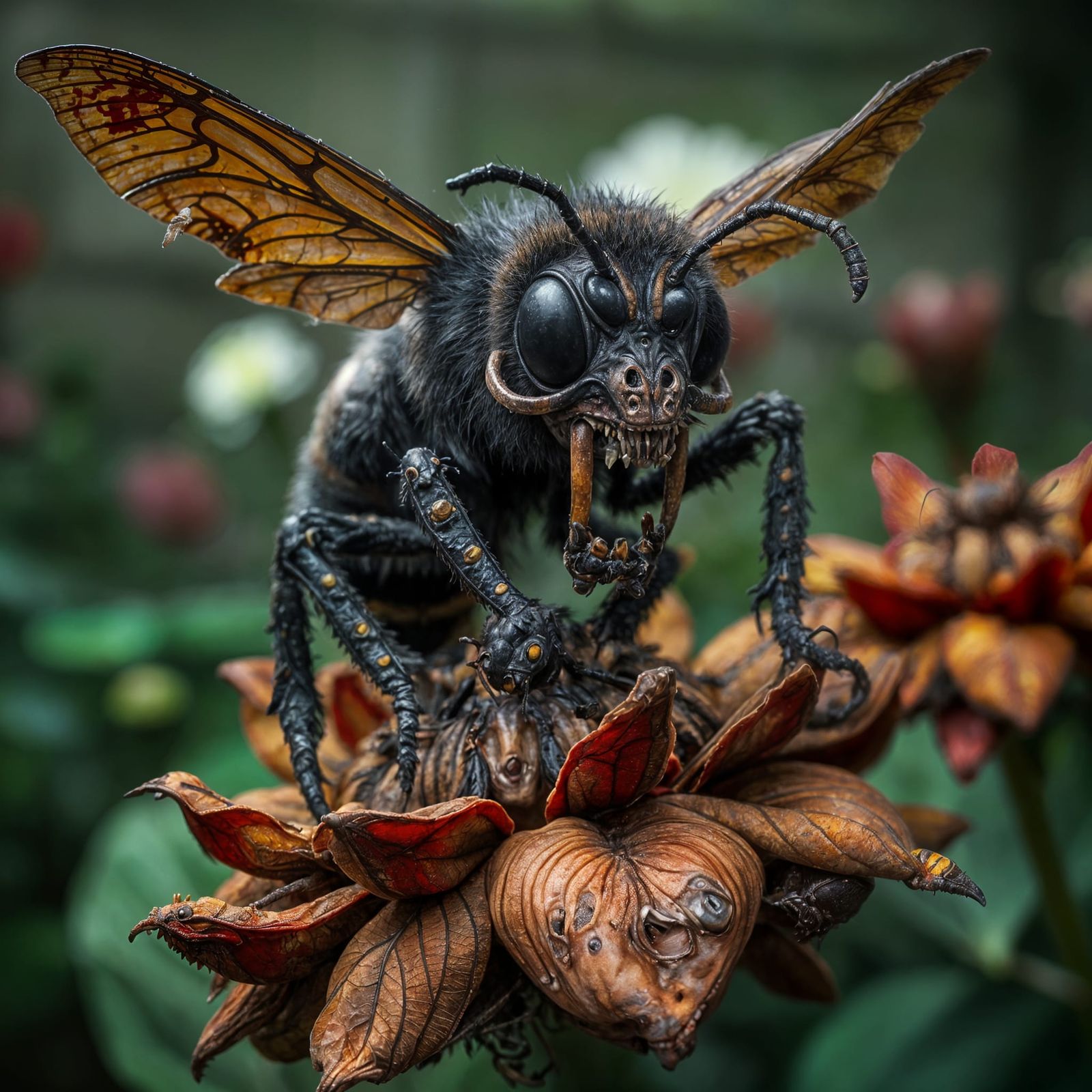 Creepy Zombie Bee in Haunted Garden
