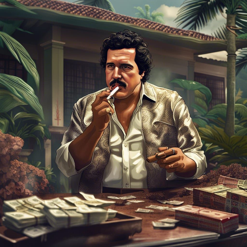 Wealthy Man with Cigar in Detailed Matte Painting