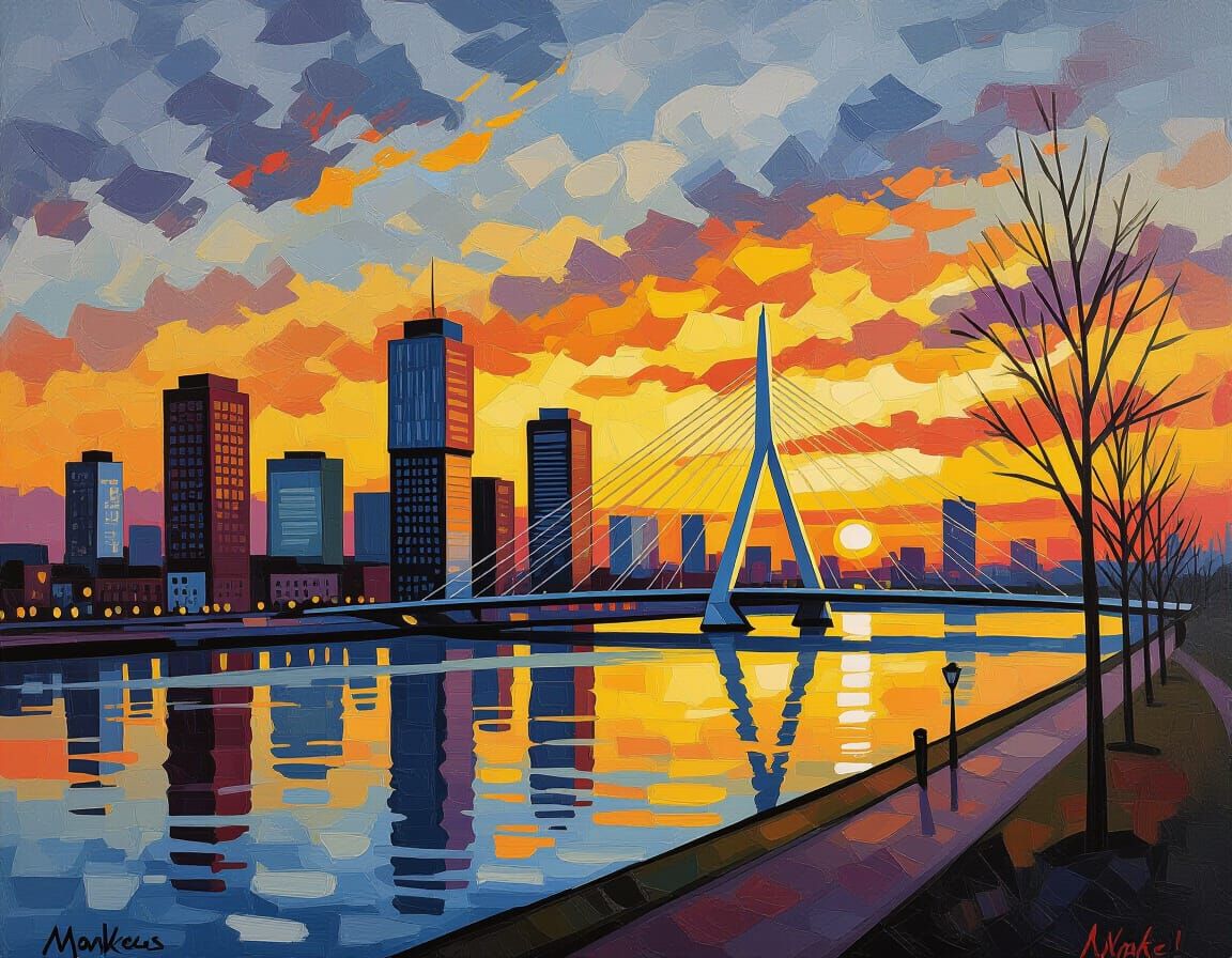 Rotterdam at Sunset