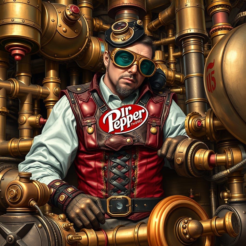 Steampunk Dr. Pepper Invents Futuristic Engine
