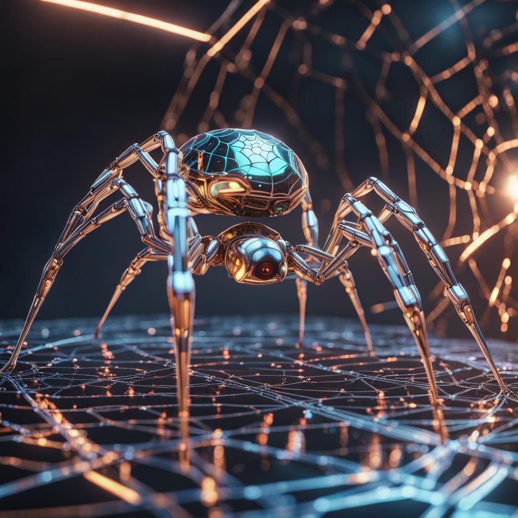 CYBERNATIC SPIDER WITH HOLOGRAPHIC SPIDERWEB.